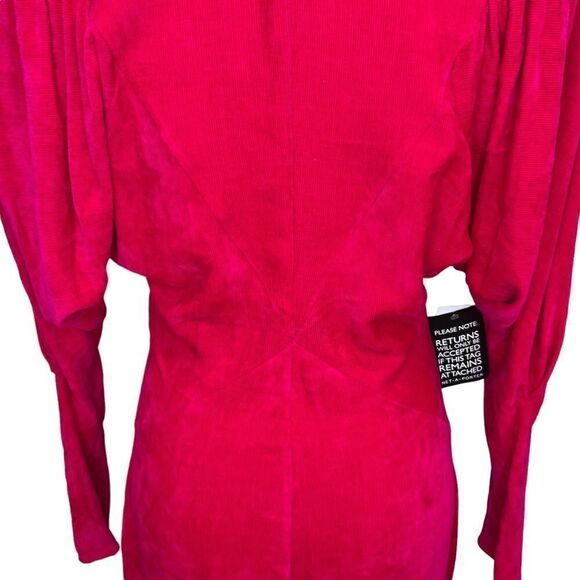NEW Isabel Marant Venia Corduroy Midi Dress Fuschia Hot Pink Size 36 Small - Picture 6 of 16